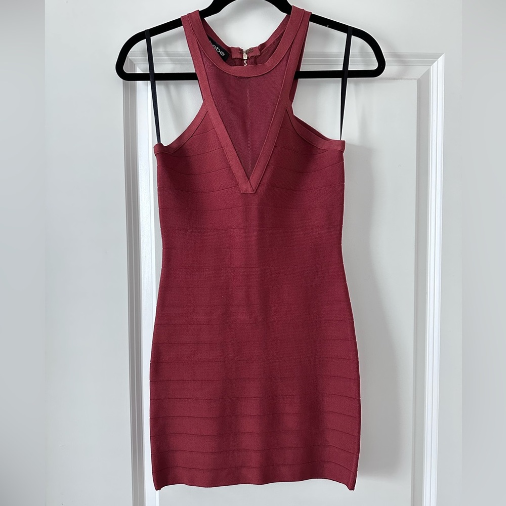 Gorgeous Rust-Colored Mini Bodycon Dress